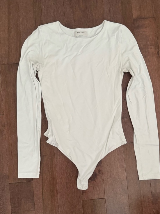 Babaton Tops - Babaton Cream Long Sleeve Crew Bodysuit